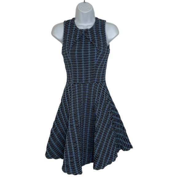 Opening Ceremony Jacquard Skater Dress XS Peony Blue Sleeveless Mini Party NEW - Picture 1 of 12